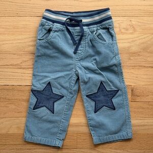 Baby Boden Blue Corduroy Pants with Star Accents